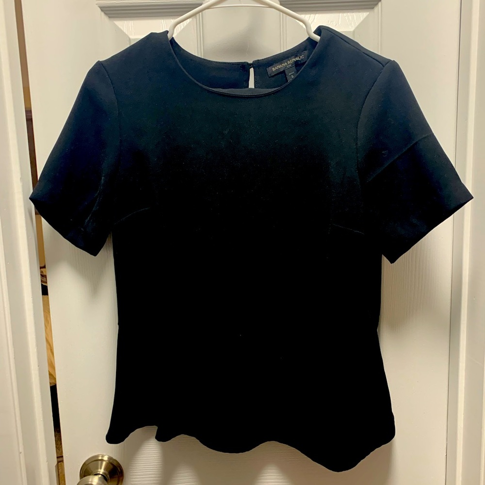 Banana Republic black peplum top